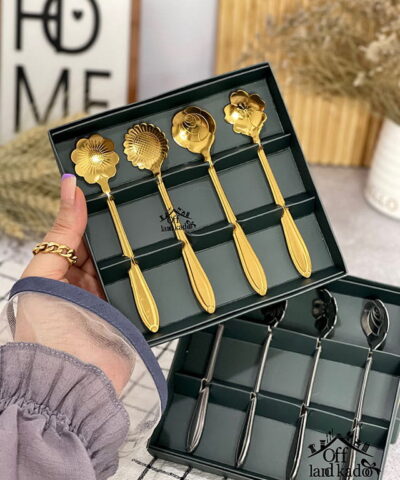 قاشق کافی ودسرخوری طرح گل