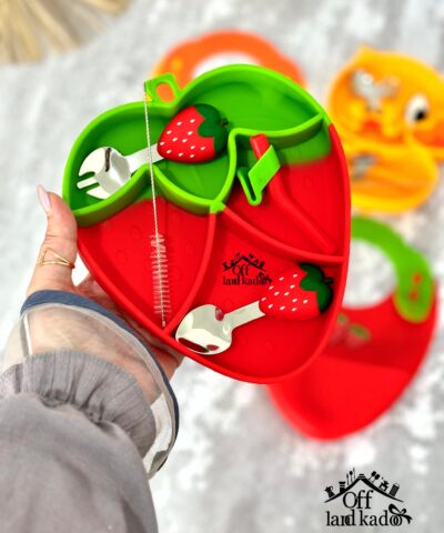 ظرف غذای سیلیکونی توت فرنگی