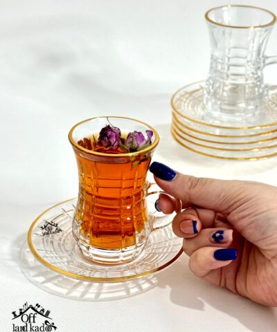 فنجون و نعلبکی لبه طلایی Deli کد 111269