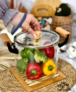 قابلمه پیرکس دو دسته شعله مستقیم کد 111610 - 4-5-لیتری