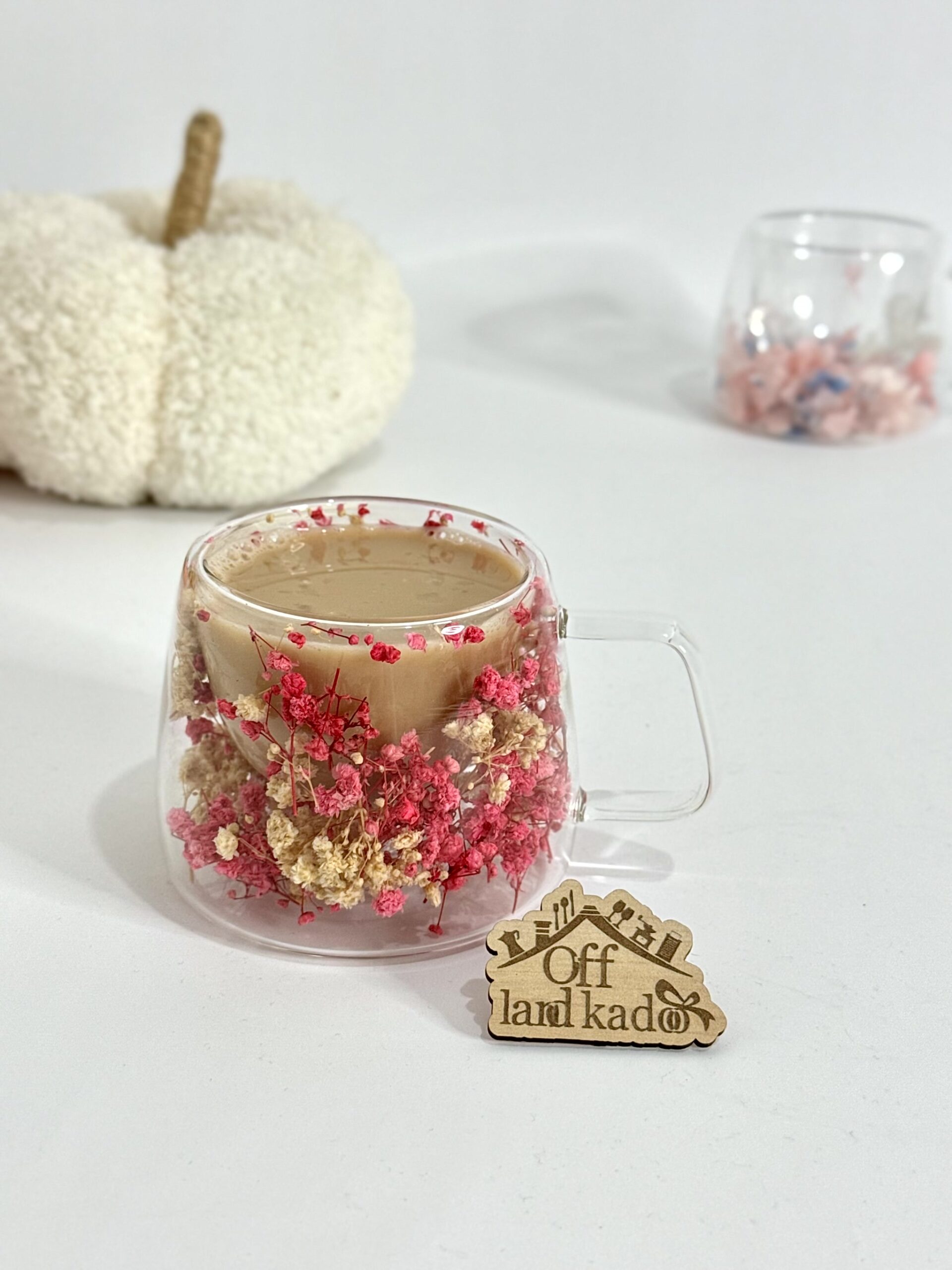 لیوان گل دار دو جداره کد 111658 - Image 3