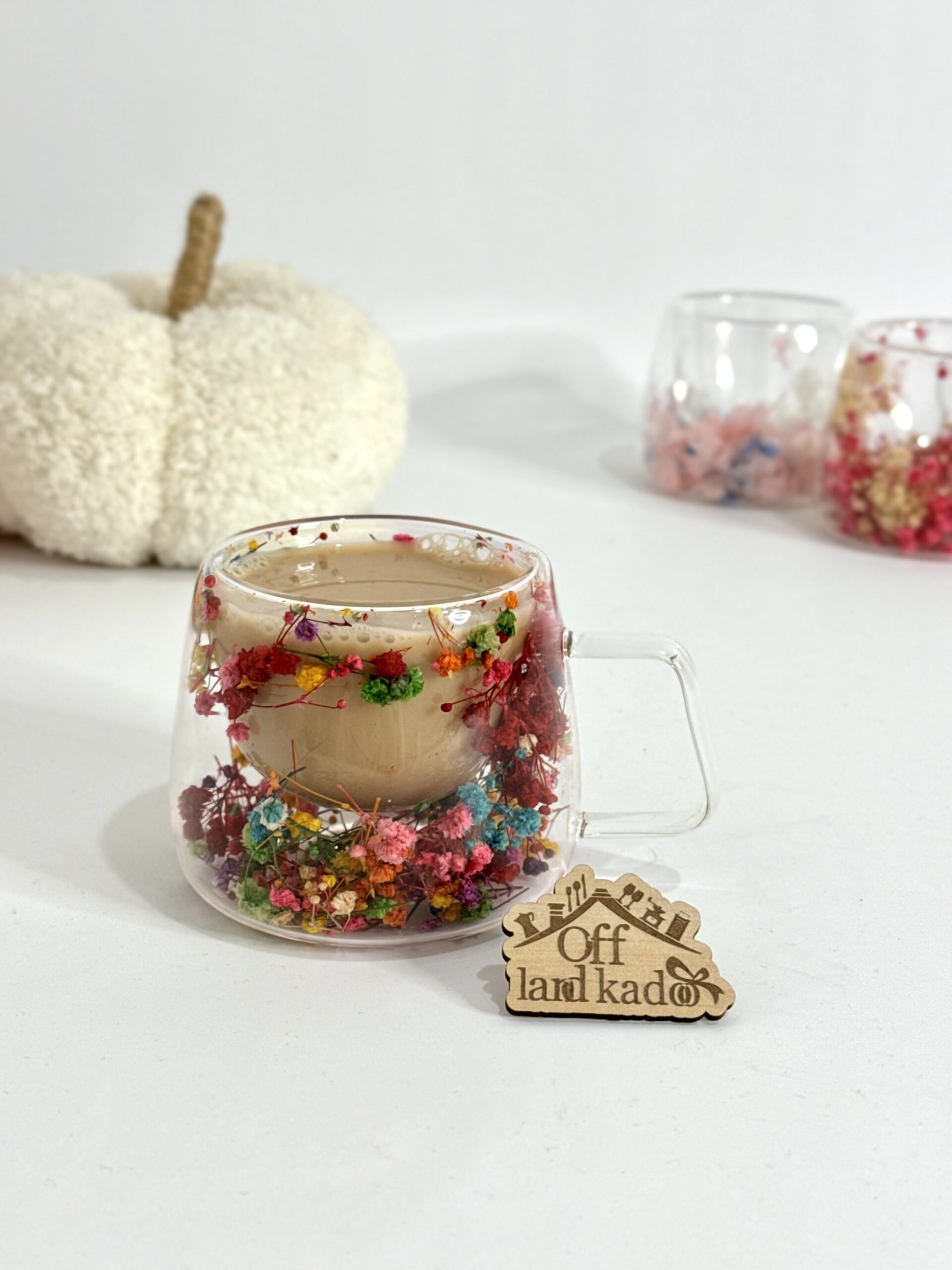 لیوان گل دار دو جداره کد 111658 - Image 4