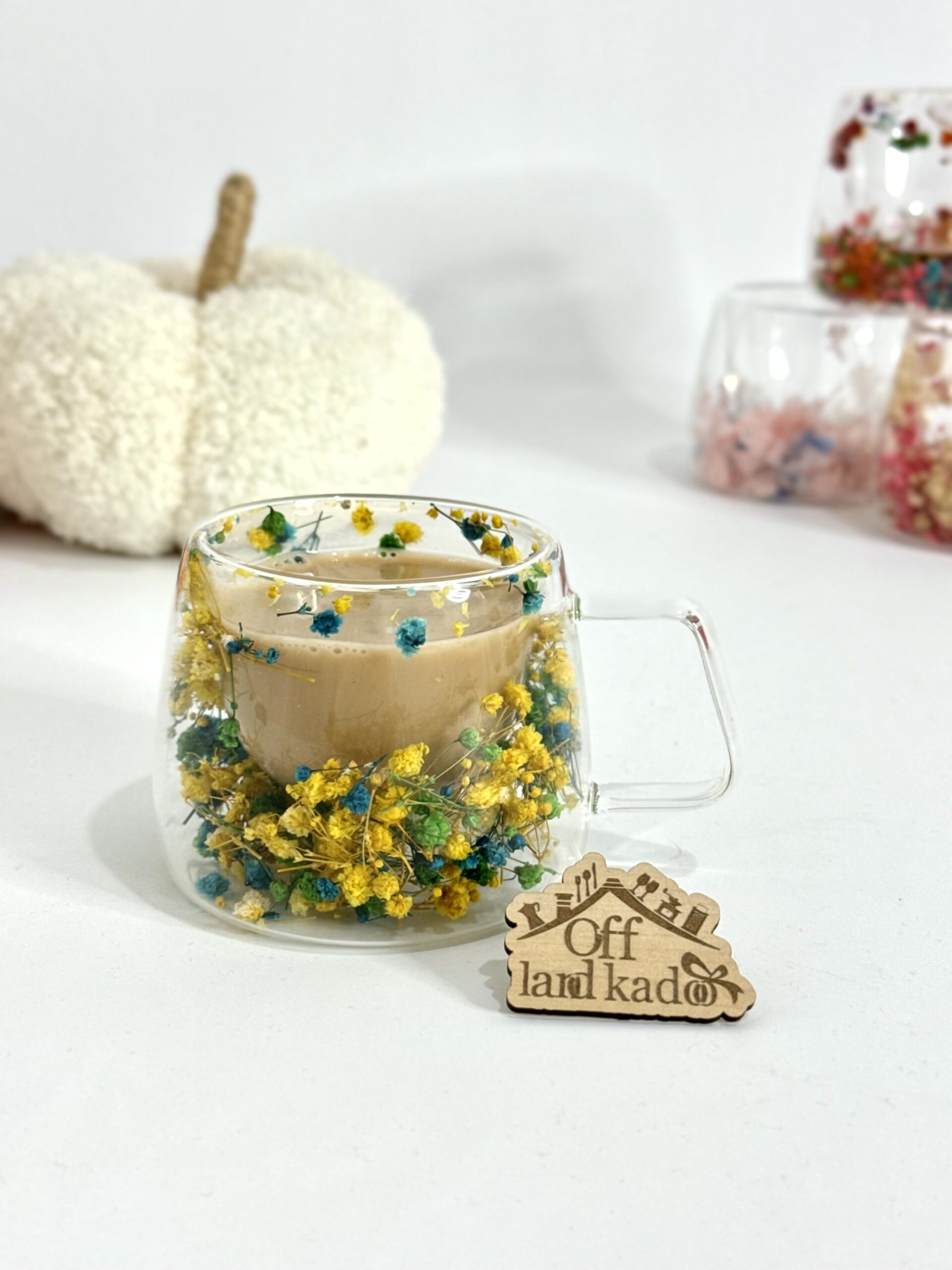 لیوان گل دار دو جداره کد 111658 - Image 5