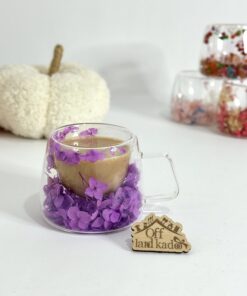 لیوان گل دار دو جداره کد 111658 - بنفش