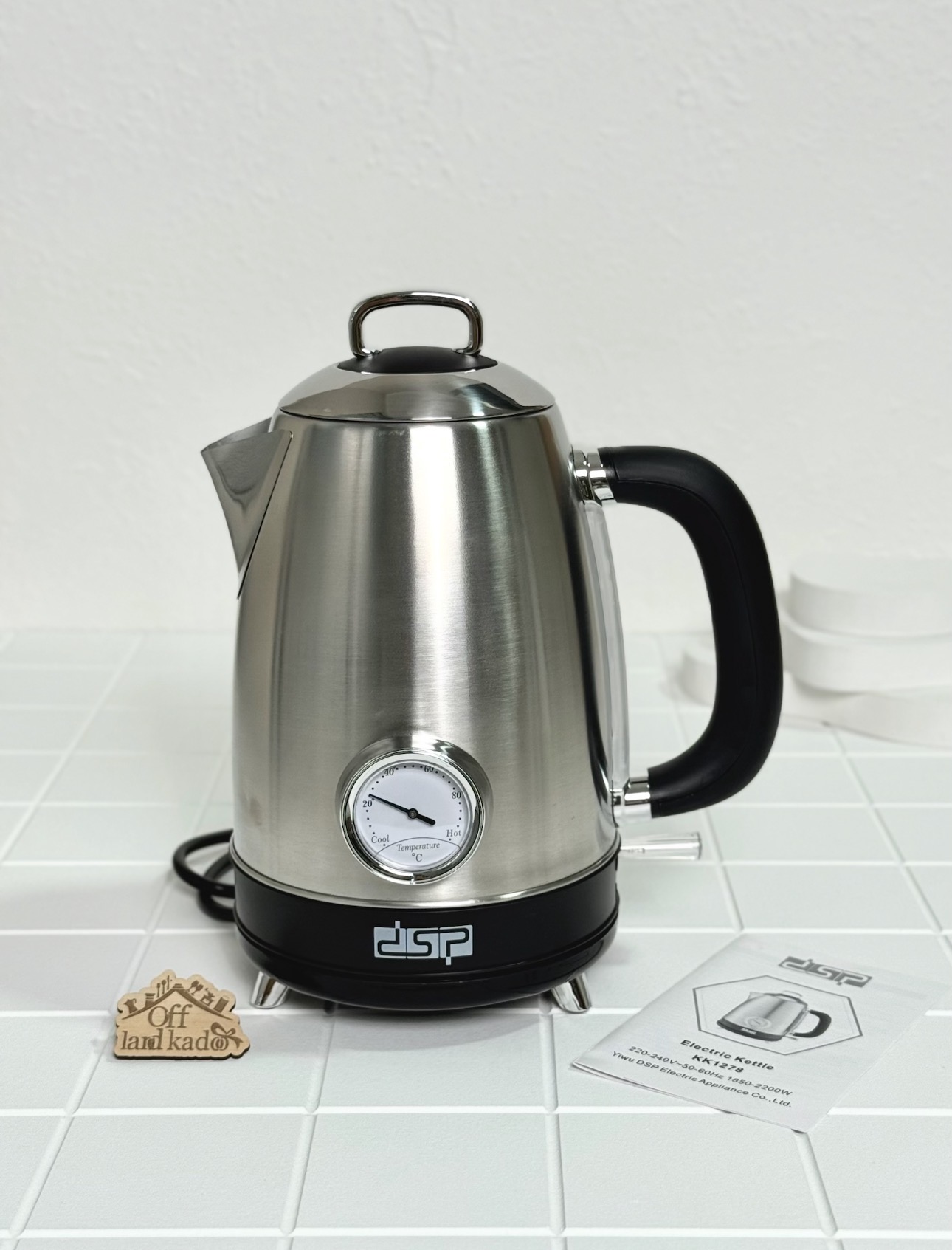 کتری برقی دماسنج دار دی اس پی DSP کد 111815