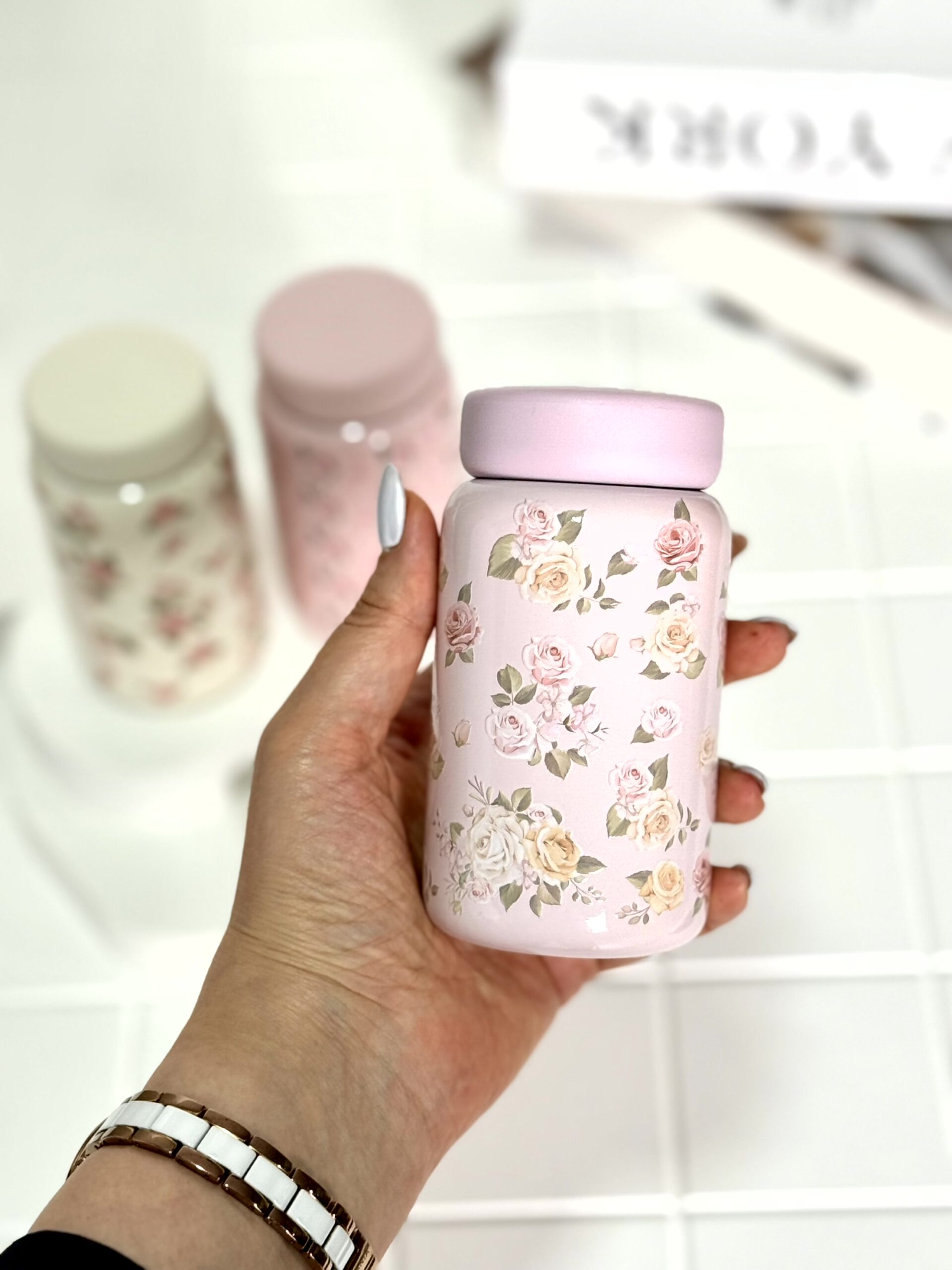 مینی فلاسک طرح گل برجسته کد 111825 - Image 3