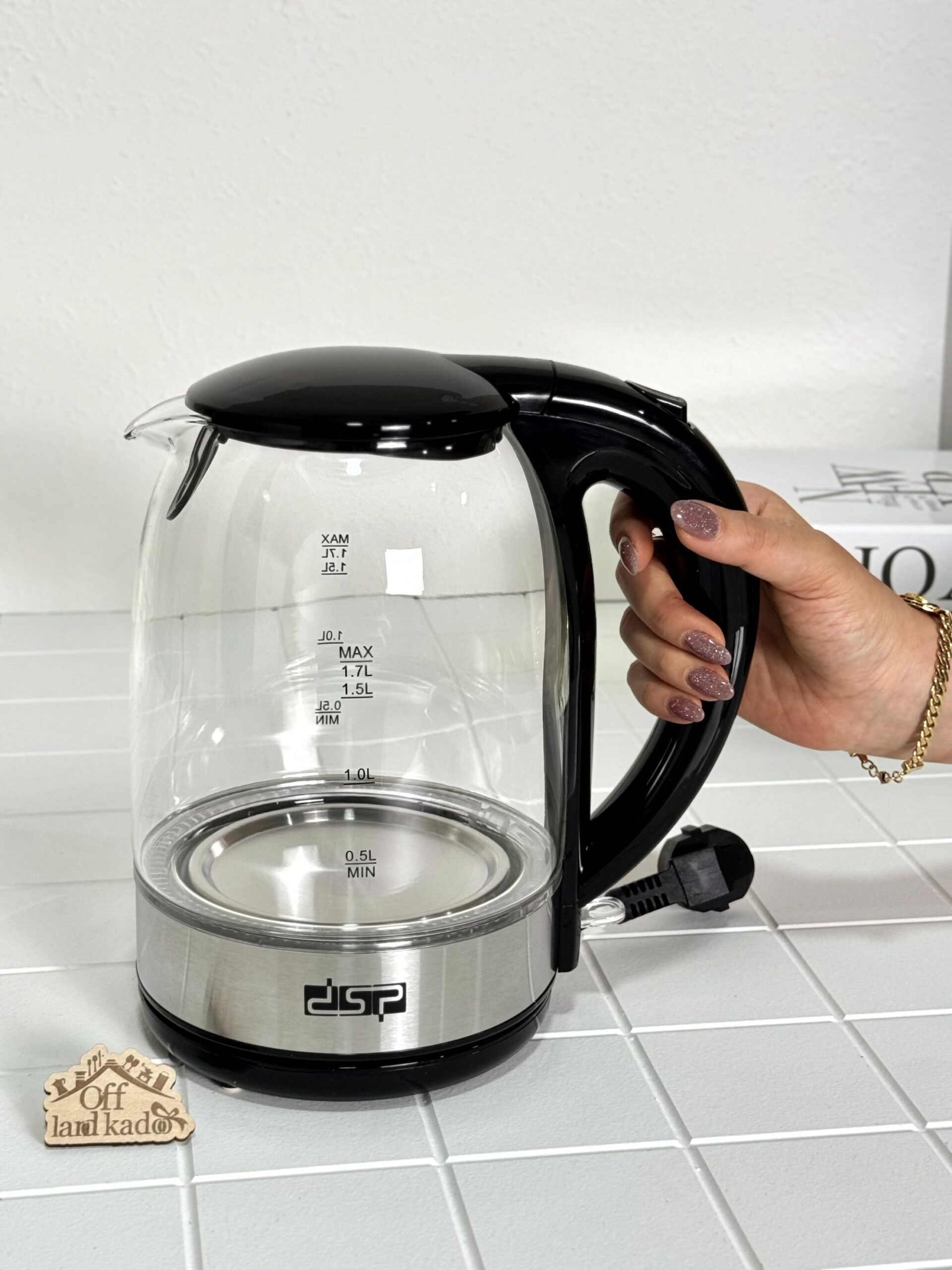 کتری برقی شیشه ای DSP مدل KK-1153 کد 111854