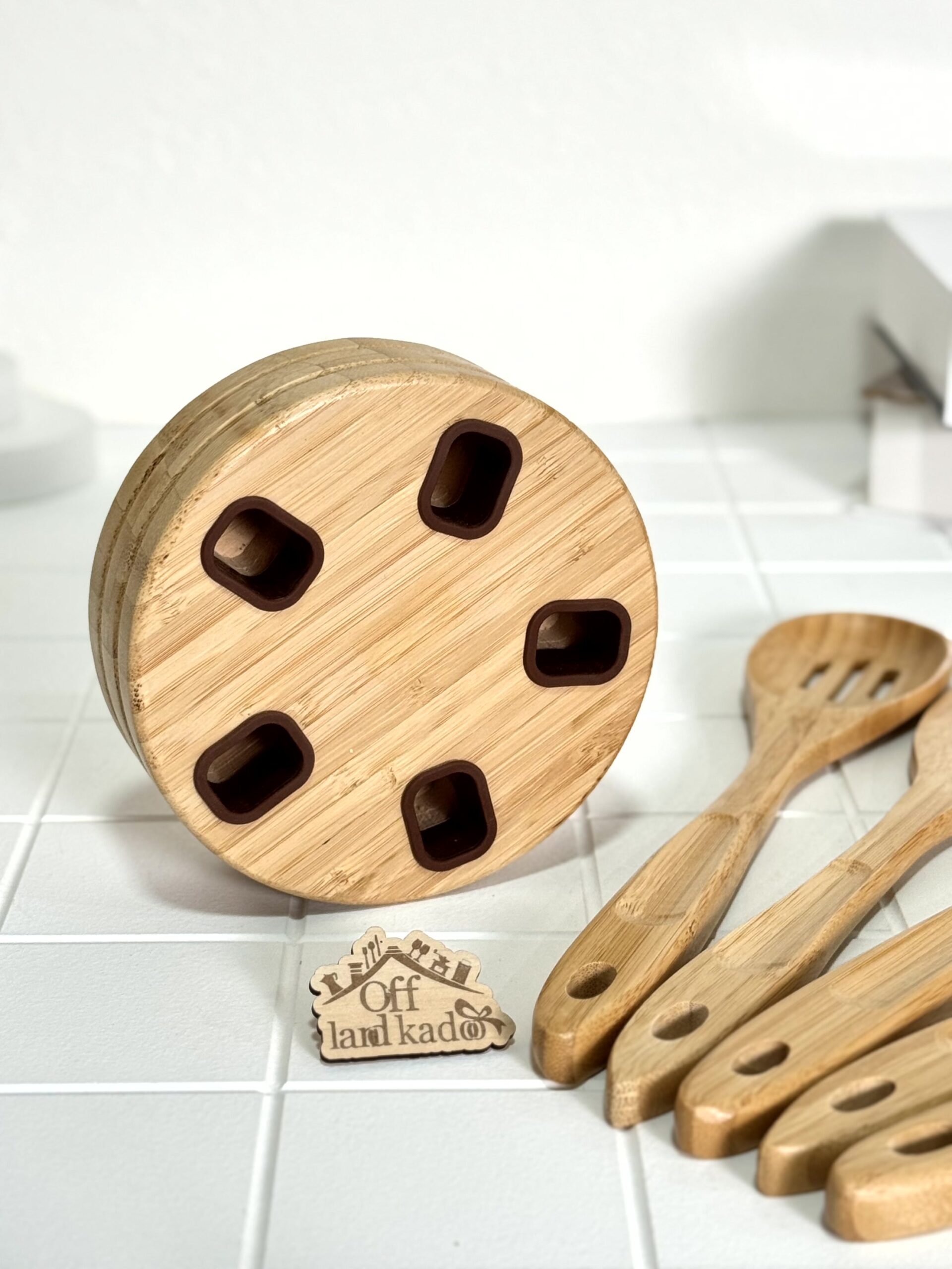 جای کفگیر گرد بامبو کد 111862